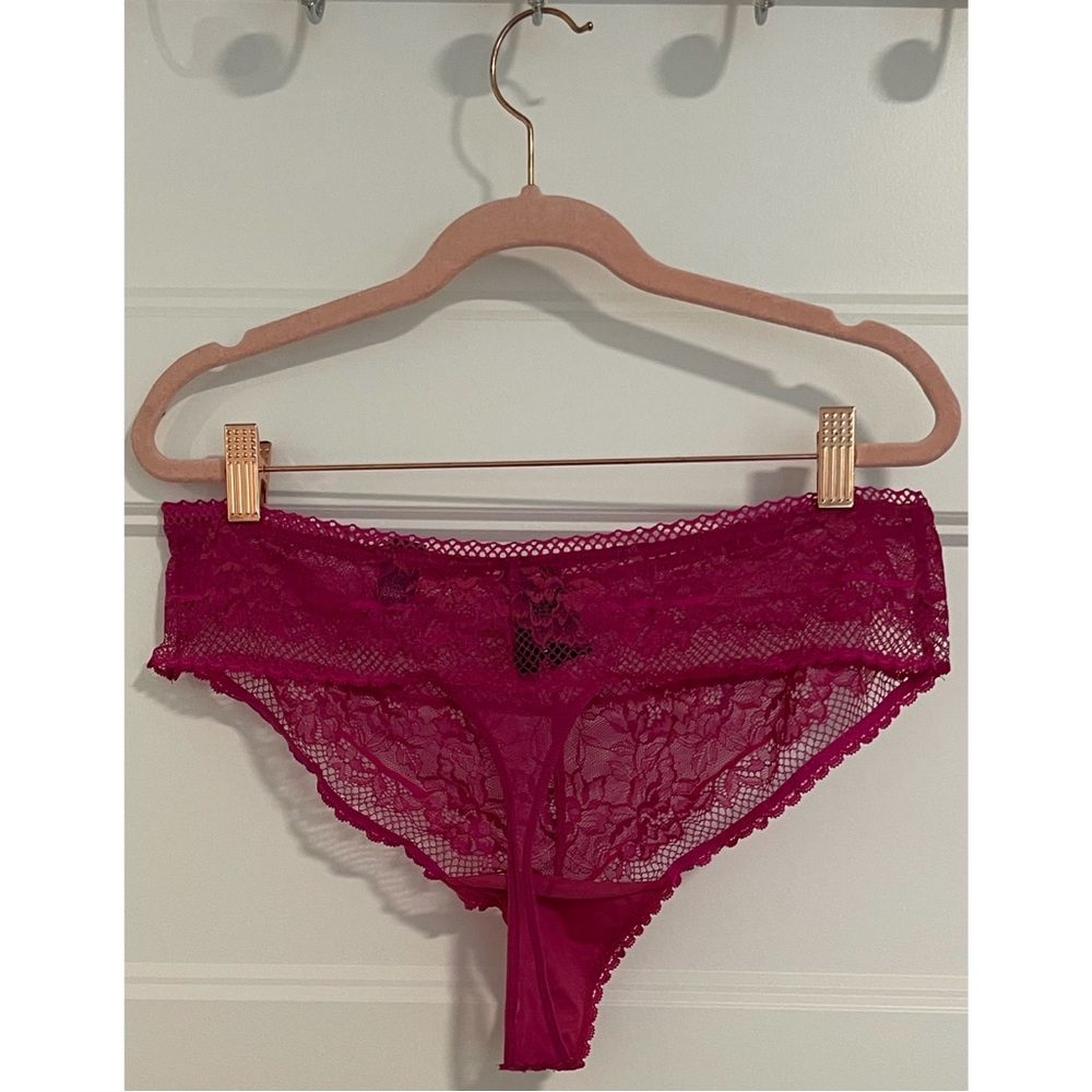 Torrid Elegant Lace Women's Thong Panties - Fuchsia NWT SZ 1X, 2X - Picture 9 of 13